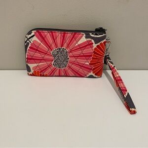 Vera Bradley Cherry Blossoms Zip Wrislet Wallet Retired Pattern EUC